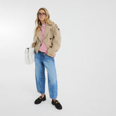 Petite Blue Denim Elasticated Barrel Jeans