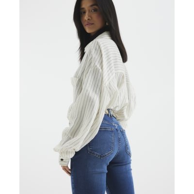 Petite Blue Denim Mid Rise Bootcut Jeans