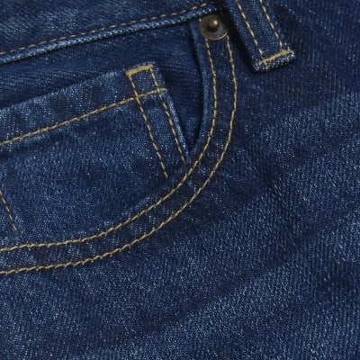 Petite Blue Denim Relaxed Straight Jeans