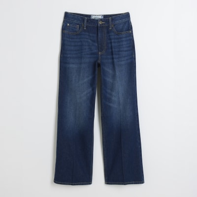 Petite Blue Denim Relaxed Straight Jeans