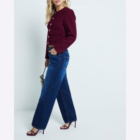 Petite Blue Denim Relaxed Straight Jeans
