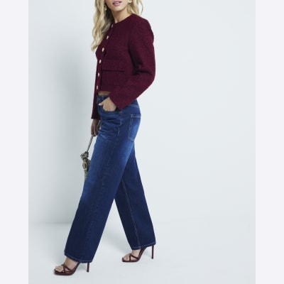 Petite Blue Denim Relaxed Straight Jeans