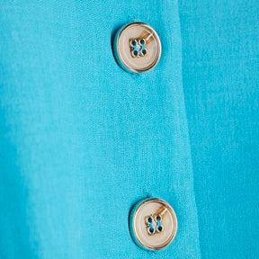 Petite Blue High Neck Fitted Waistcoat
