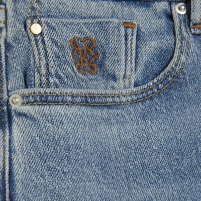 Petite Blue High Rise Flared Jeans