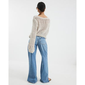 Petite Blue High Rise Flared Jeans