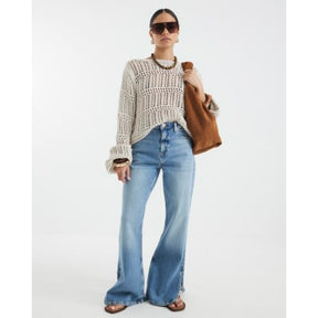 Petite Blue High Rise Flared Jeans