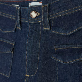 Petite Blue High Rise Relaxed Flare Jeans