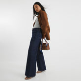 Petite Blue High Rise Relaxed Flare Jeans