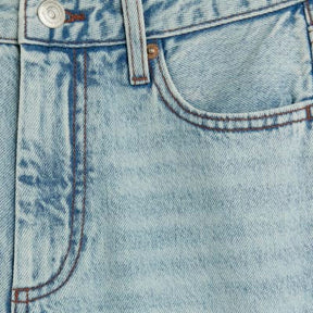 Petite Blue High Rise Relaxed Straight Jeans