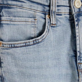 Petite blue high waisted flared jeans