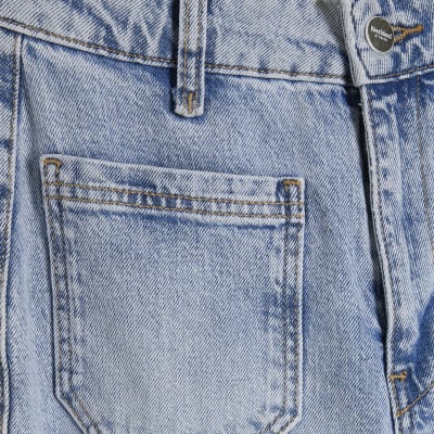 Petite Blue High Waisted Wide Leg Jeans