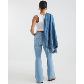 Petite Blue Mid Rise Bootcut Jeans