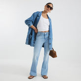 Petite Blue Mid Rise Bootcut Jeans