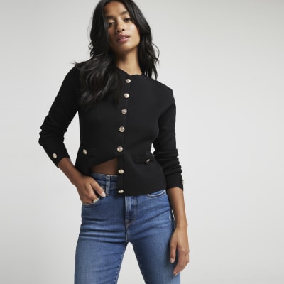 Petite blue mid rise flared jeans