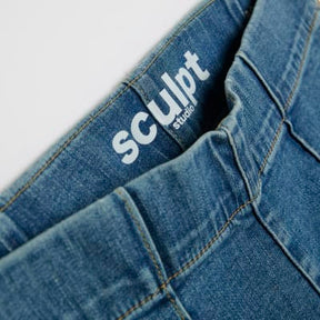 Petite Blue Pull On Flared Jeans