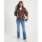 Petite Blue Pull On Flared Jeans