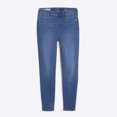 Petite Blue Pull On Sculpt Skinny Jeans