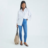 Petite Blue Pull On Sculpt Skinny Jeans
