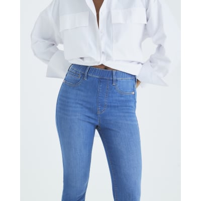 Petite Blue Pull On Sculpt Skinny Jeans