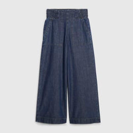 Petite Blue Pull On Wide Leg Jeans