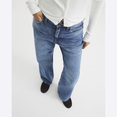 Petite Blue Relaxed Straight Jeans
