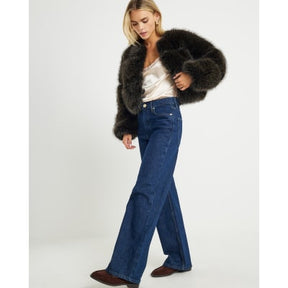 Petite Blue Relaxed Straight Leg Jeans