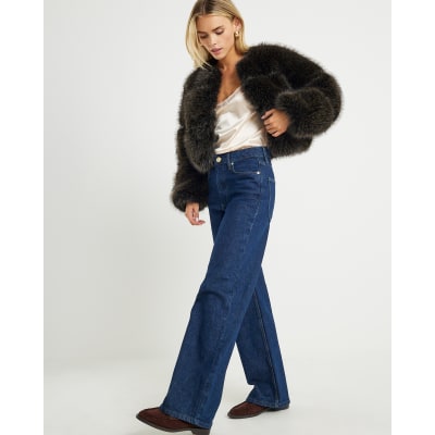 Petite Blue Relaxed Straight Leg Jeans