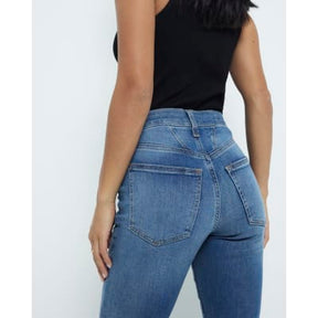 Petite Blue tummy hold flared jeans