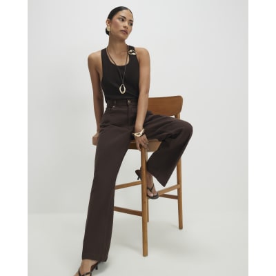 Petite Brown Bootcut Jeans