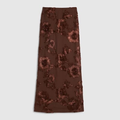 Petite Brown Cornelli Maxi Skirt