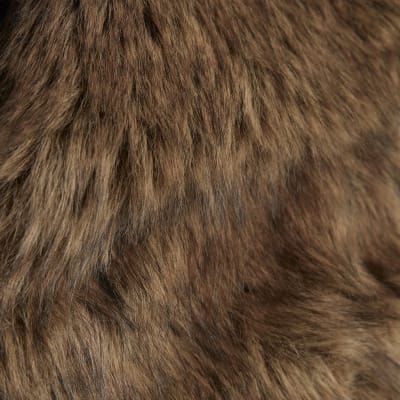 Petite Brown Faux Fur Collared Jacket