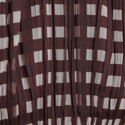 Petite Brown Gingham Crop Top