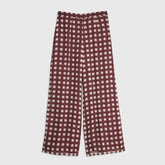 Petite Brown Gingham Wide Leg Trousers