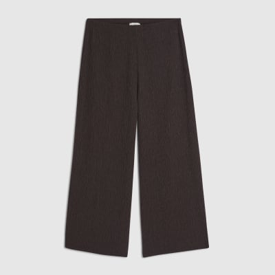 Petite Brown Pull On Textured Culottes