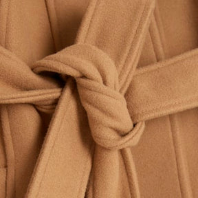 Petite Brown Short Belted Wrap Coat