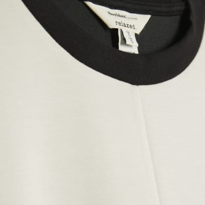 Petite Cream Colour Block Batwing Sweatshirt