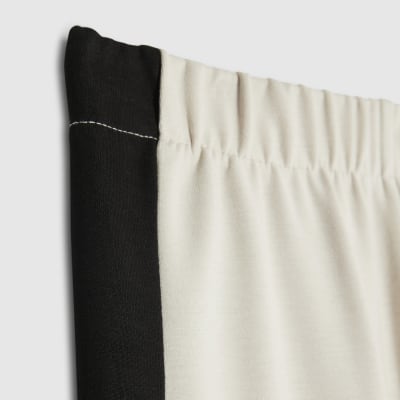 Petite Cream Colour Block Wide Leg Trousers