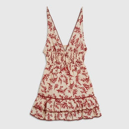 Petite Cream Coral Print Mini Dress