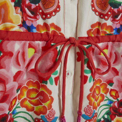 Petite Cream Floral Collared Playsuit