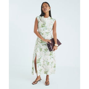 Petite Cream Floral Cowl Neck Maxi Dress
