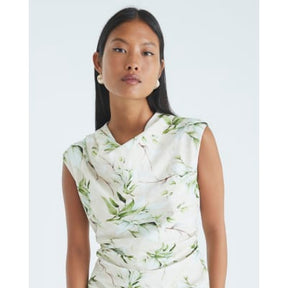 Petite Cream Floral Cowl Neck Maxi Dress
