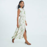Petite Cream Floral Cowl Neck Maxi Dress