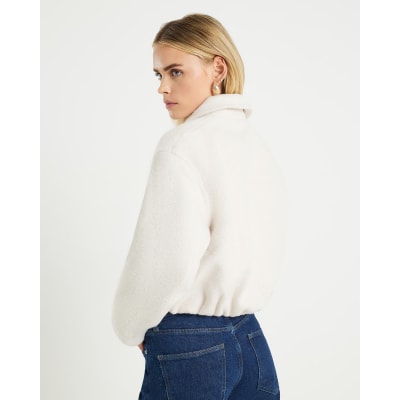 Petite Cream Harrington Jacket