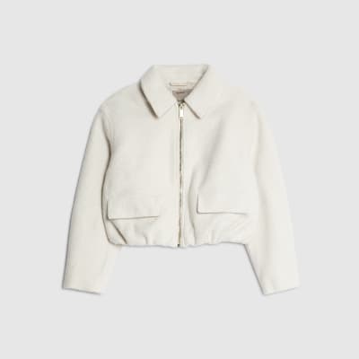 Petite Cream Harrington Jacket