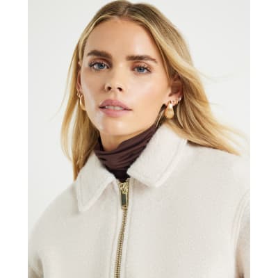 Petite Cream Harrington Jacket