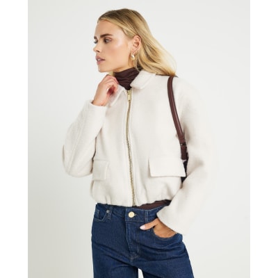 Petite Cream Harrington Jacket