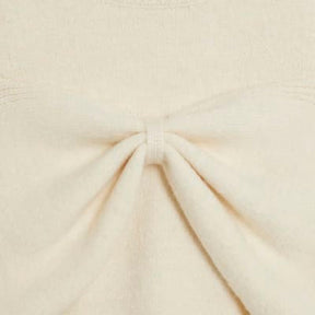 Petite Cream Knitted Cut Out Shoulder Bow Top