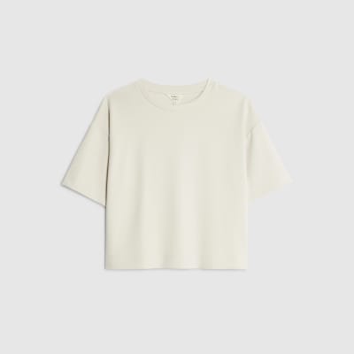 Petite Cream Premium Boxy T-shirt