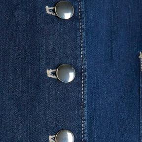 Petite Denim Button Midi Dress
