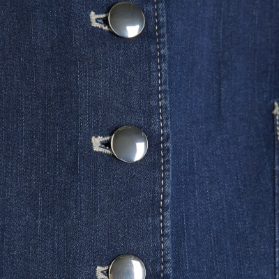 Petite Denim Button Midi Dress